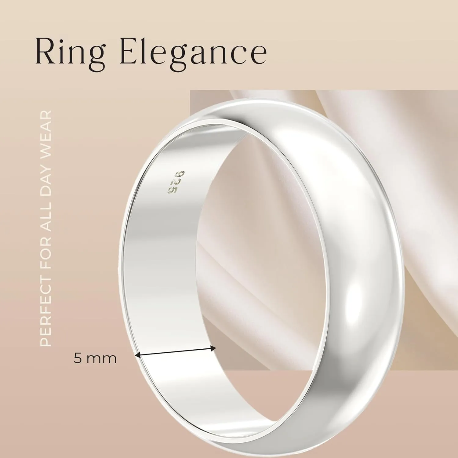 Aeon 925 Sterling Silver Court Wedding Ring  3/5mm | Comfort Fit for Men & Women | Sizes J-Z | Premium Quality for Life's Special Moments | Ideal for Couples