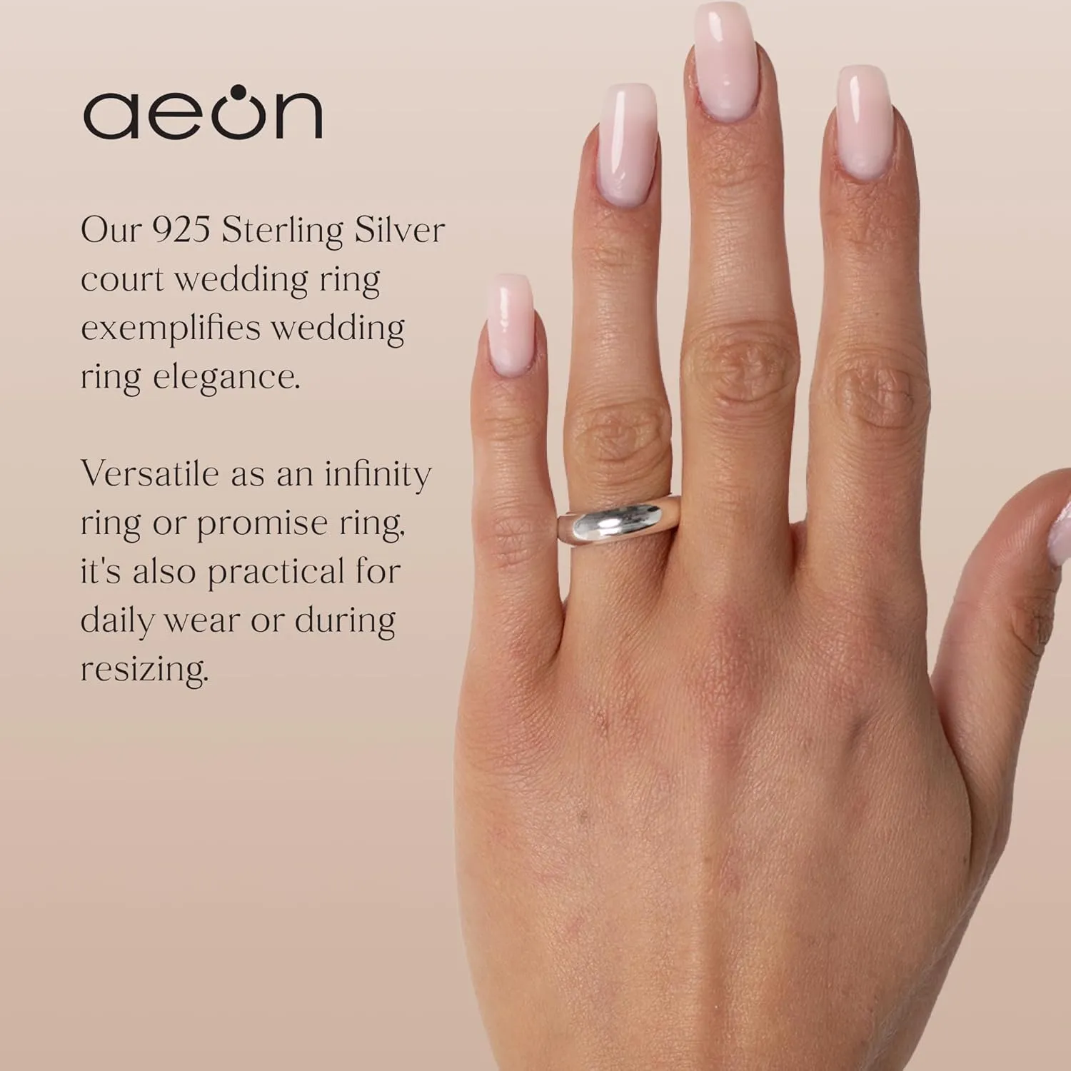 Aeon 925 Sterling Silver Court Wedding Ring  3/5mm | Comfort Fit for Men & Women | Sizes J-Z | Premium Quality for Life's Special Moments | Ideal for Couples