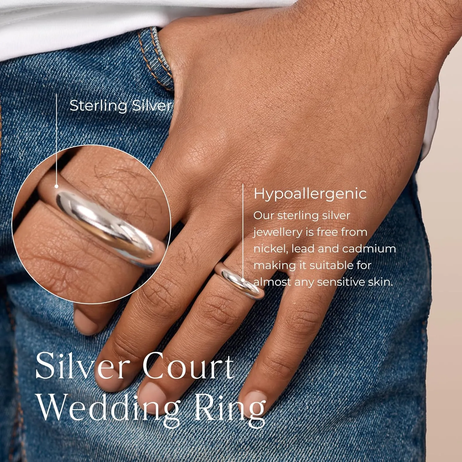 Aeon 925 Sterling Silver Court Wedding Ring  3/5mm | Comfort Fit for Men & Women | Sizes J-Z | Premium Quality for Life's Special Moments | Ideal for Couples