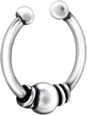 Agora Bali Nose Clip 925 Sterling Silver Clip On Nose Ring