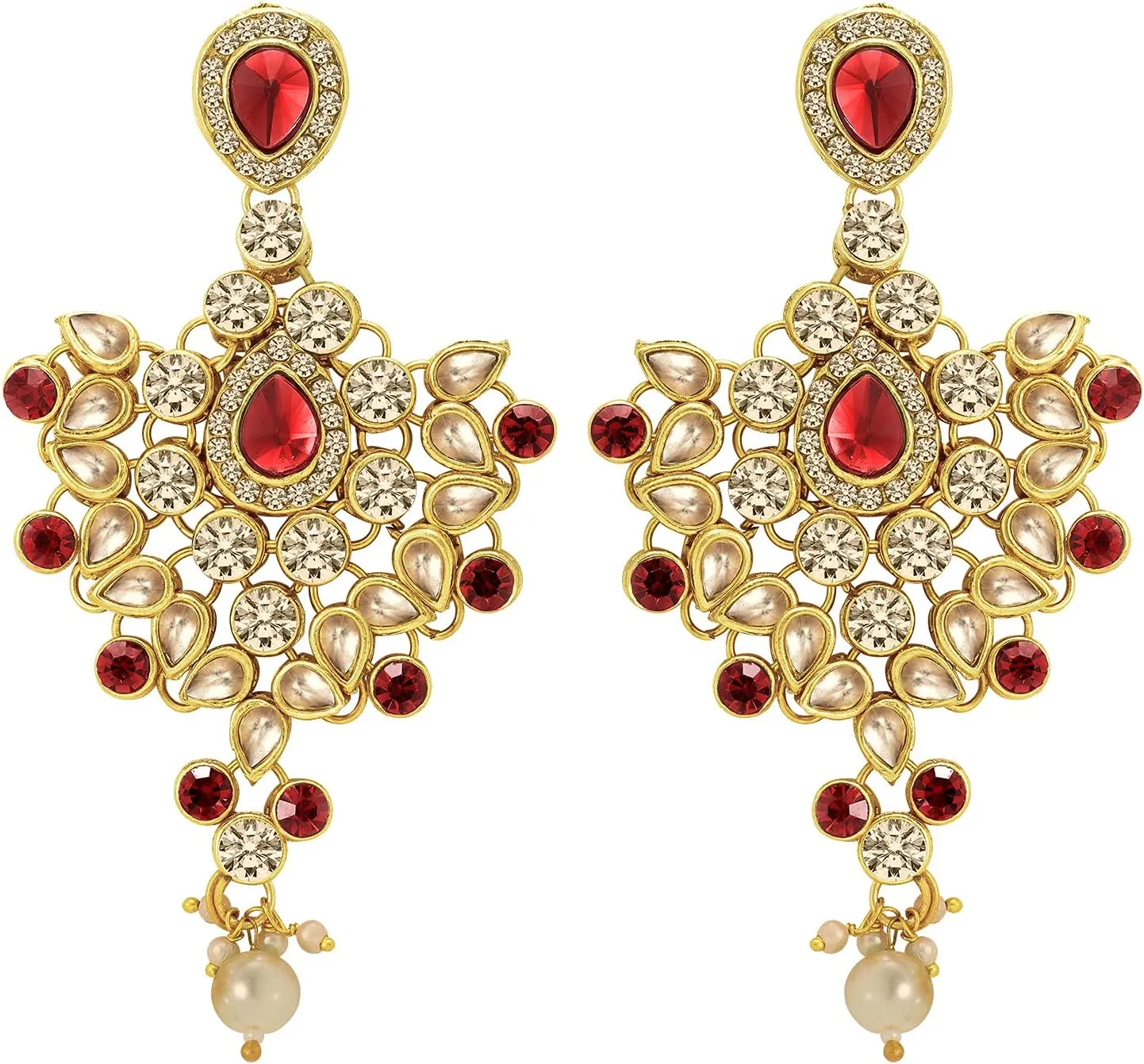 Aheli Classic Bollywood Style Indian Bridal Choker Necklace Matha Patti Nose Ring Haath Phool Wedding Fashion Jewelry Set Gift for Women