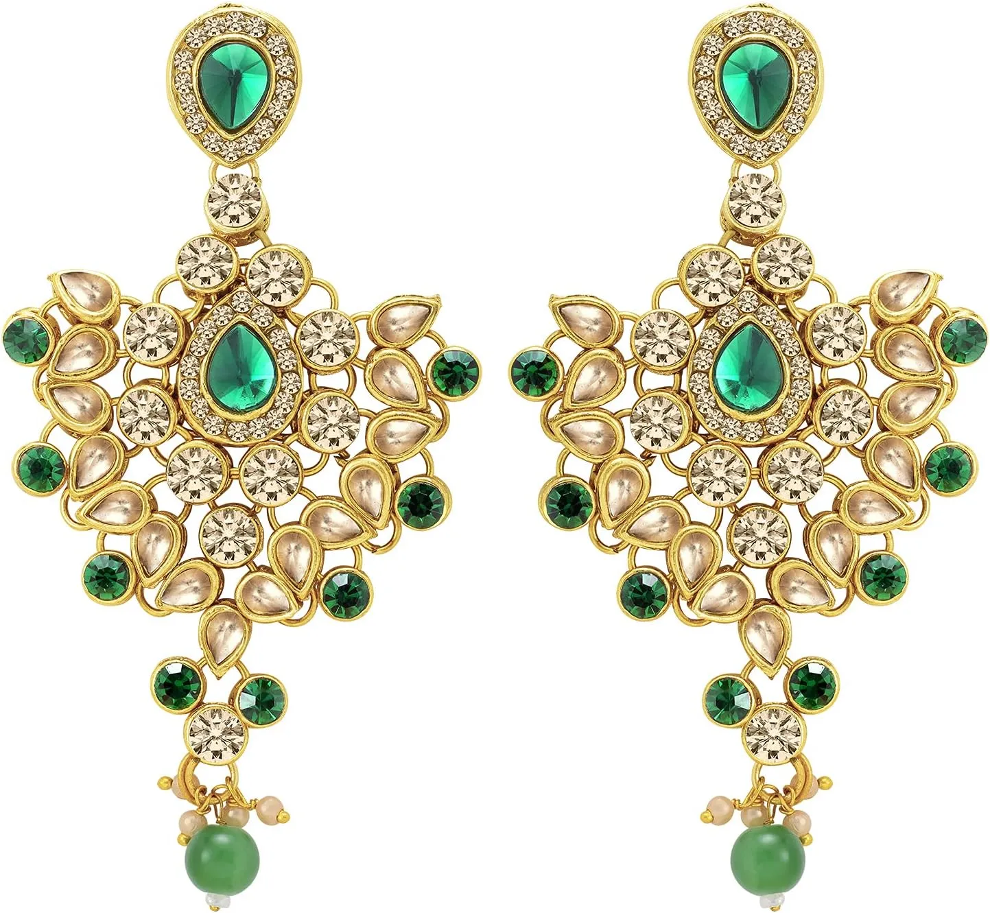 Aheli Classic Bollywood Style Indian Bridal Choker Necklace Matha Patti Nose Ring Haath Phool Wedding Fashion Jewelry Set Gift for Women
