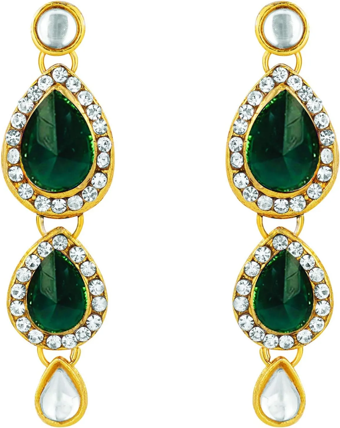 Aheli Gold Plated Traditional Kundan Long Necklace Jewellery Set with Earring Maang Tikka Gift for Women
