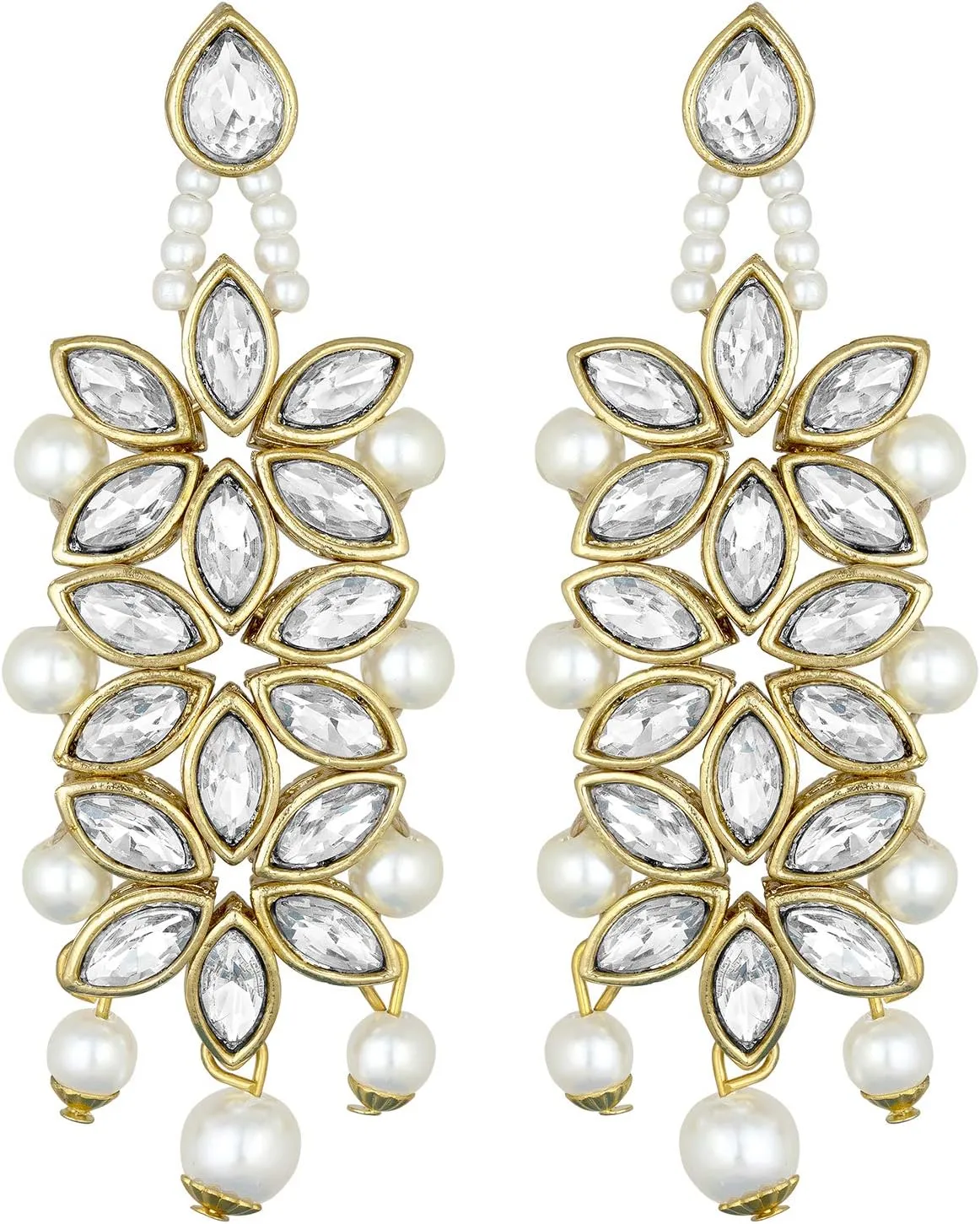 Aheli Indian Traditional Faux Kundan Pearl Bridal Choker Necklace Jewelry Set with Earring Maang Tikka Gift for Women