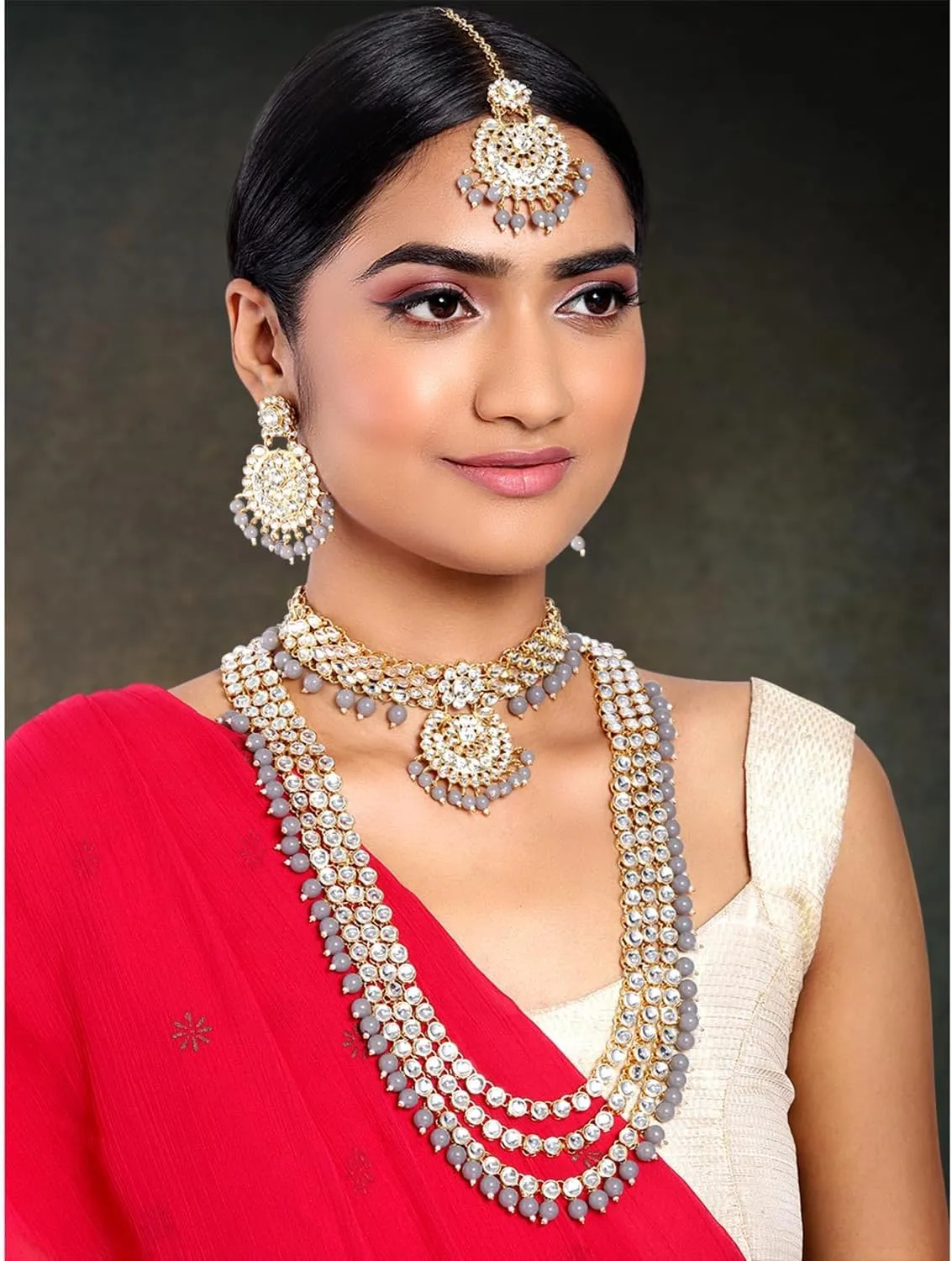 Aheli Indian Wedding Heavy Bridal Traditional Jewellery Set Gift for Women