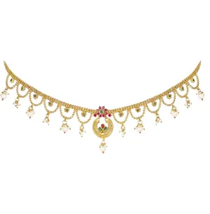 Aheli Traditional Ethnic Wedding Kamar Band Kamar Patta Belly Waist Chain with Faux Stone Pearl Fashion Jewelry Gift for Women