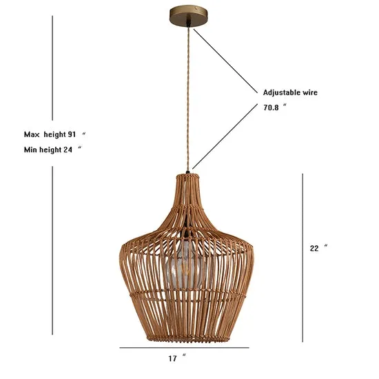 Ailsa Rattan Pendant Lamp By Ele Light & Decor