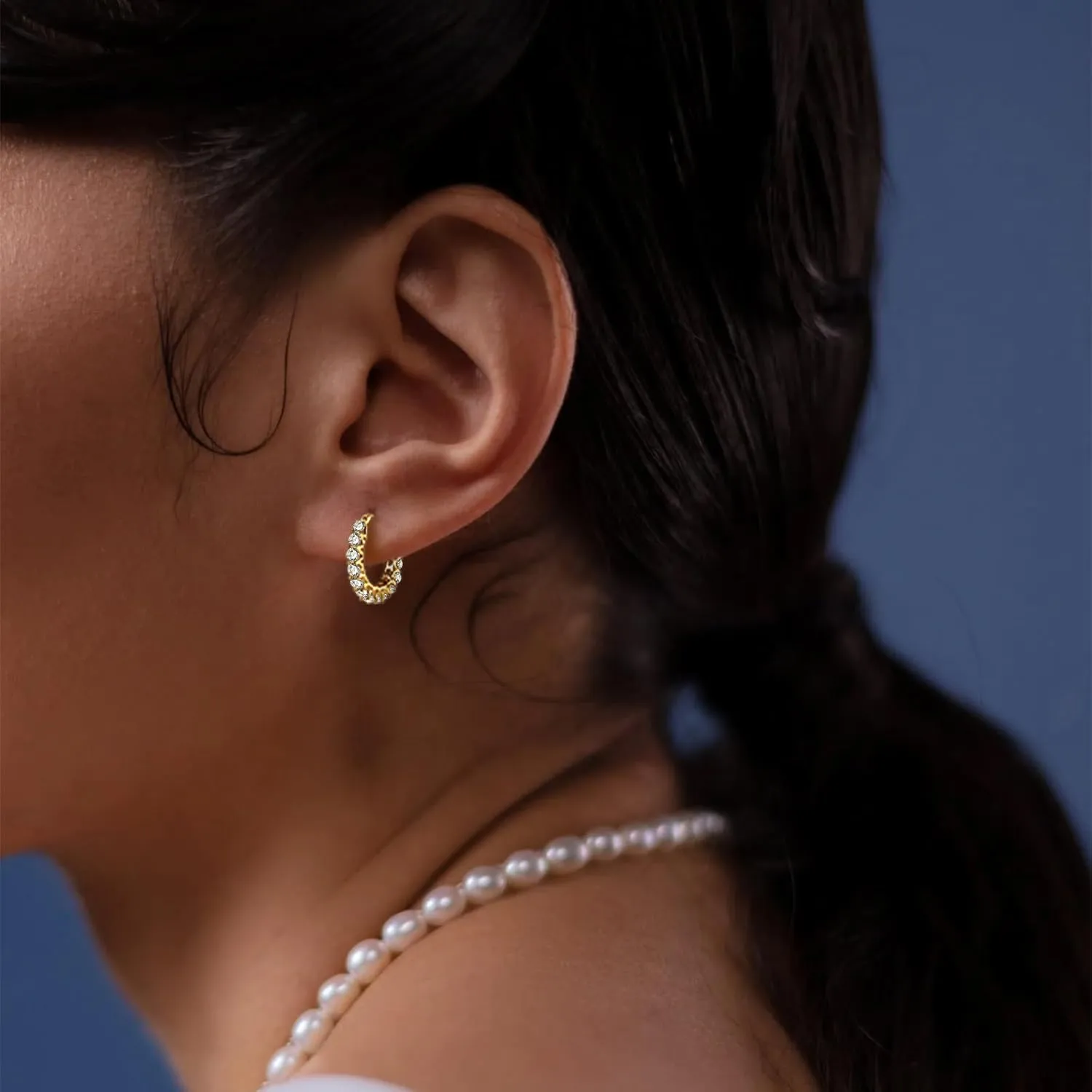 AINUOSHI Moissanite Hoop Earrings for Women, D-E Color Moissanite, Hypoallergenic 18K White Gold/14K Yellow Gold Plated 925 Sterling Silver, GRA Certified Authenticity, Jewelry Box Packed, Jewelry Gifts for Wife Girlfriend