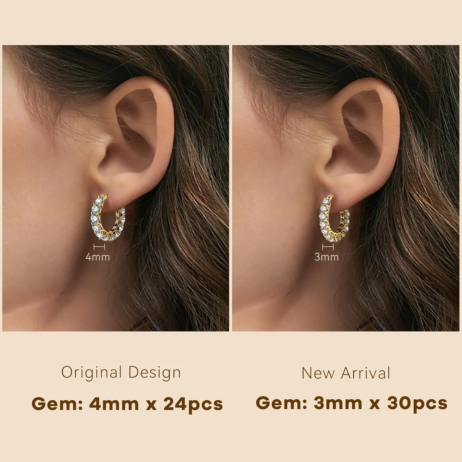 AINUOSHI Moissanite Hoop Earrings for Women, D-E Color Moissanite, Hypoallergenic 18K White Gold/14K Yellow Gold Plated 925 Sterling Silver, GRA Certified Authenticity, Jewelry Box Packed, Jewelry Gifts for Wife Girlfriend