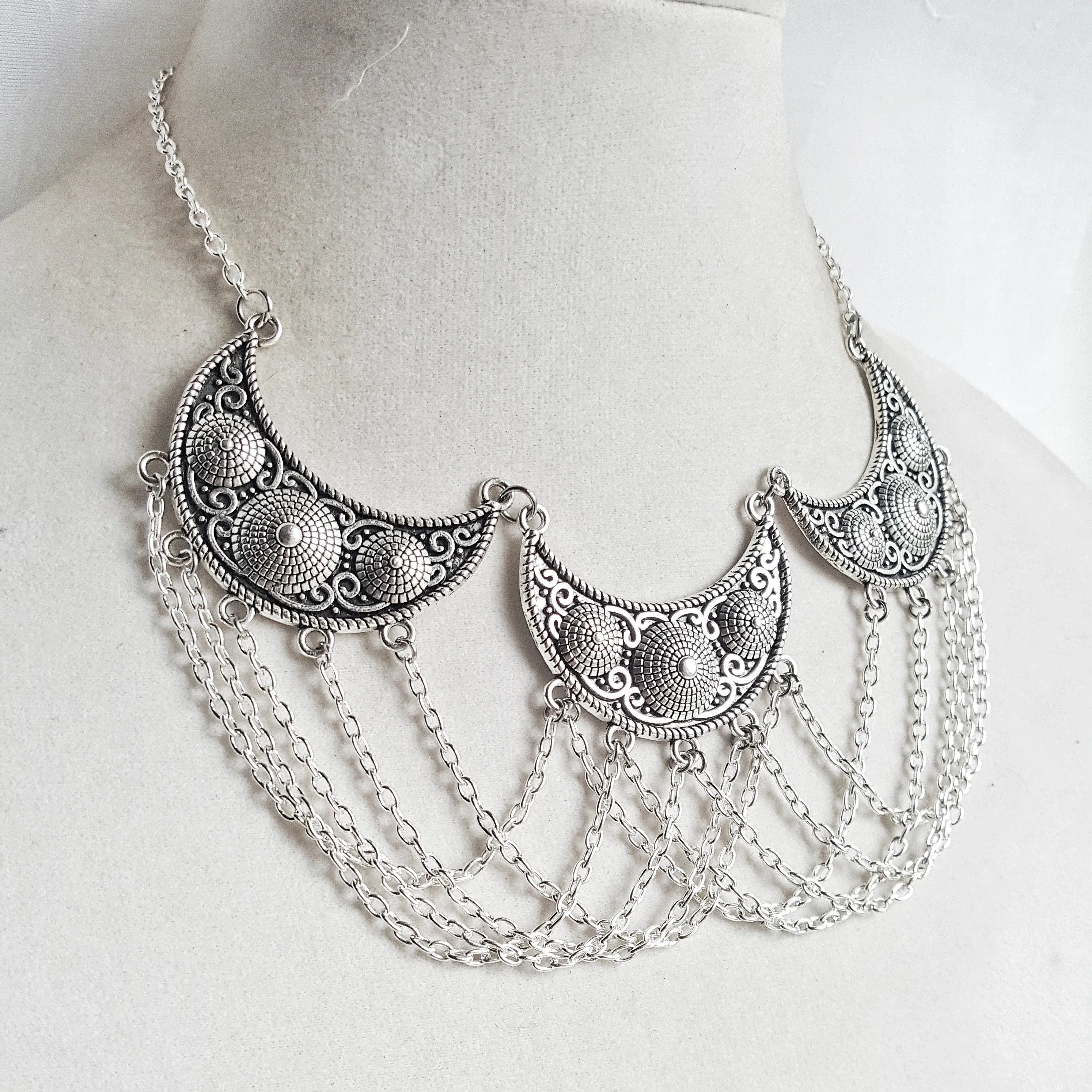 All Chained Up Medieval Necklace Moon Goddess