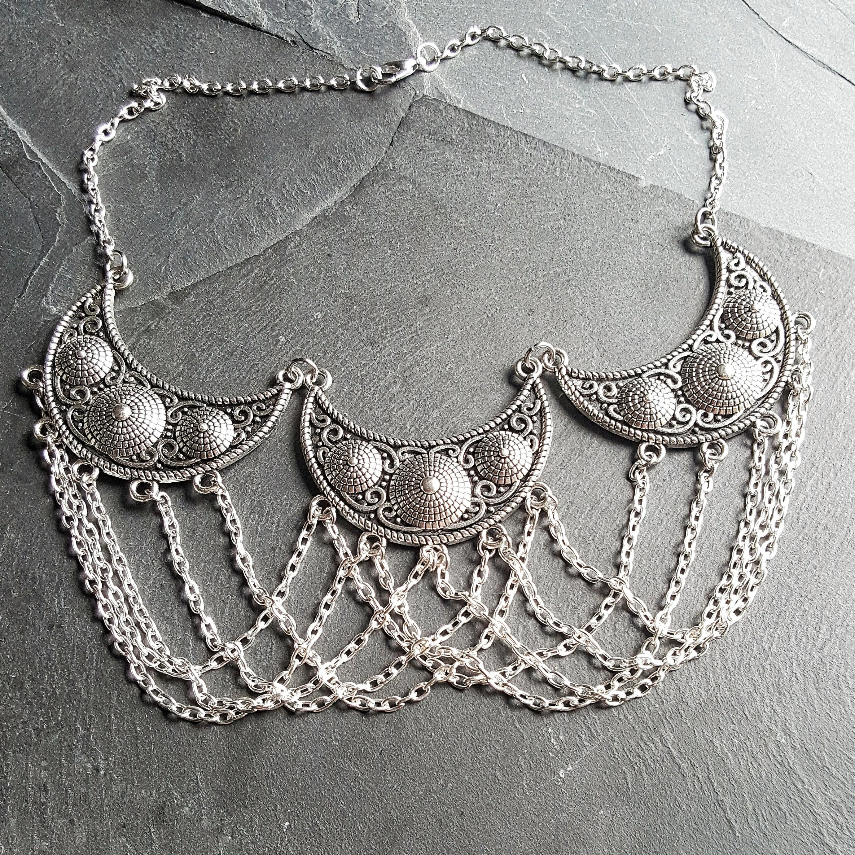 All Chained Up Medieval Necklace Moon Goddess