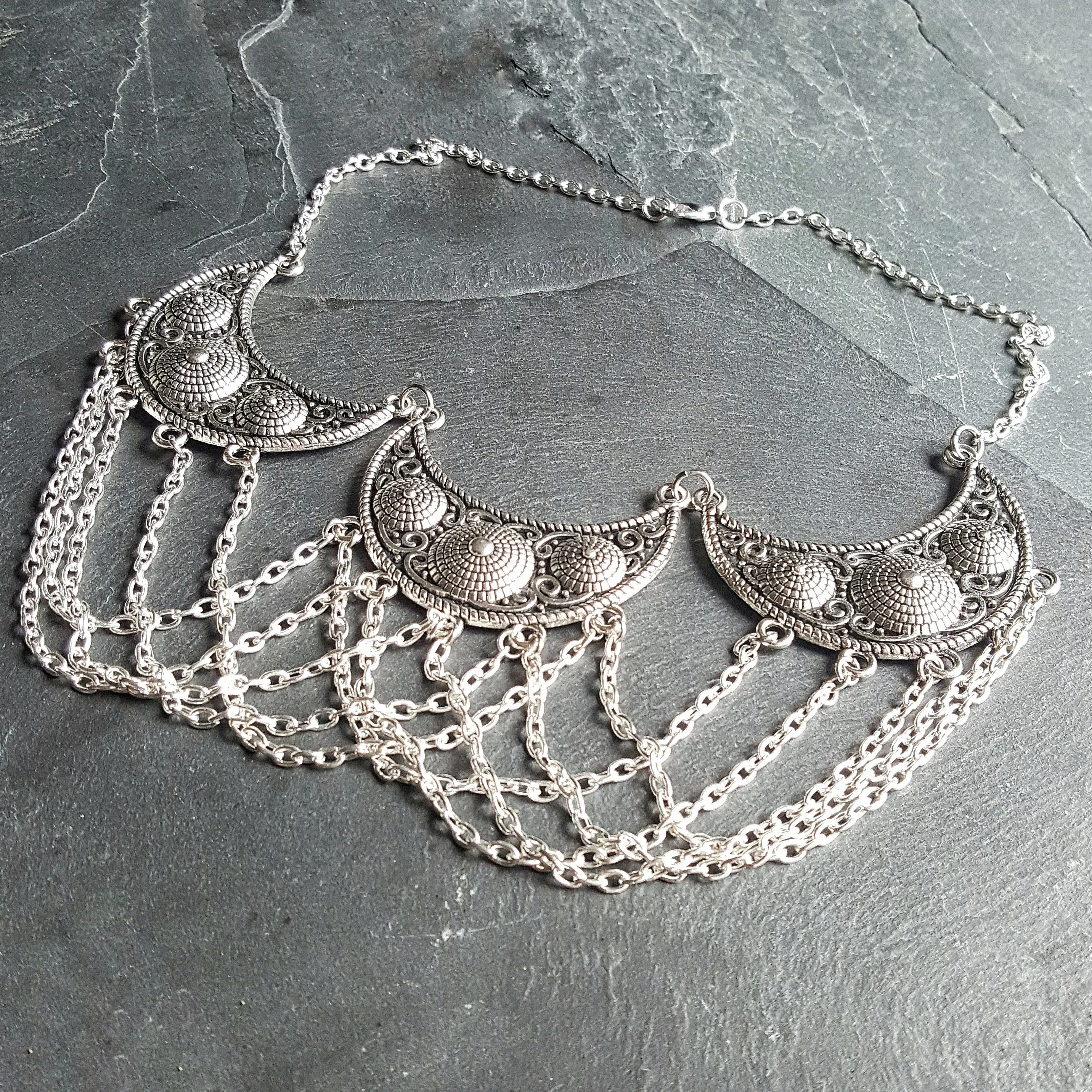 All Chained Up Medieval Necklace Moon Goddess