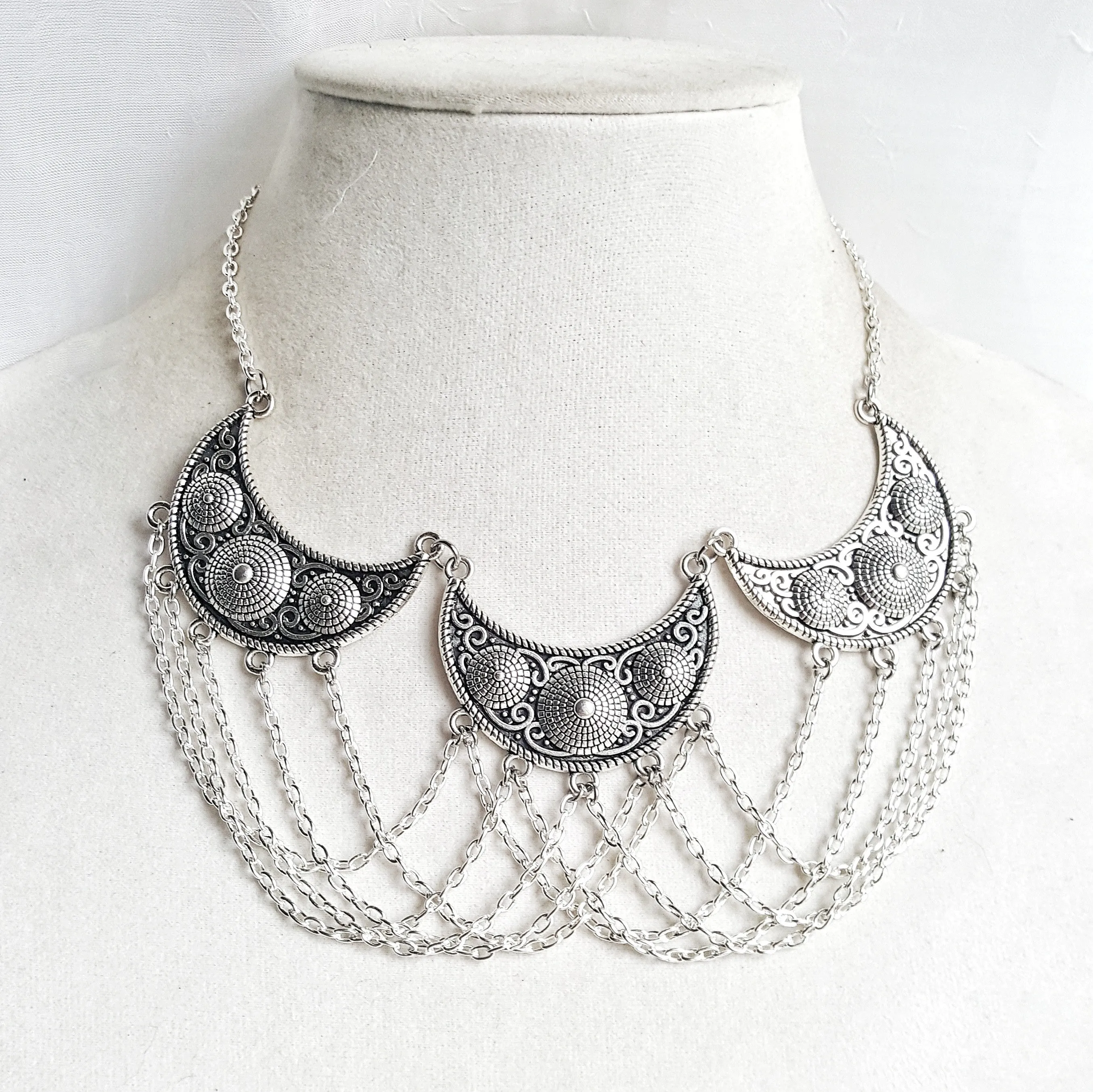 All Chained Up Medieval Necklace Moon Goddess