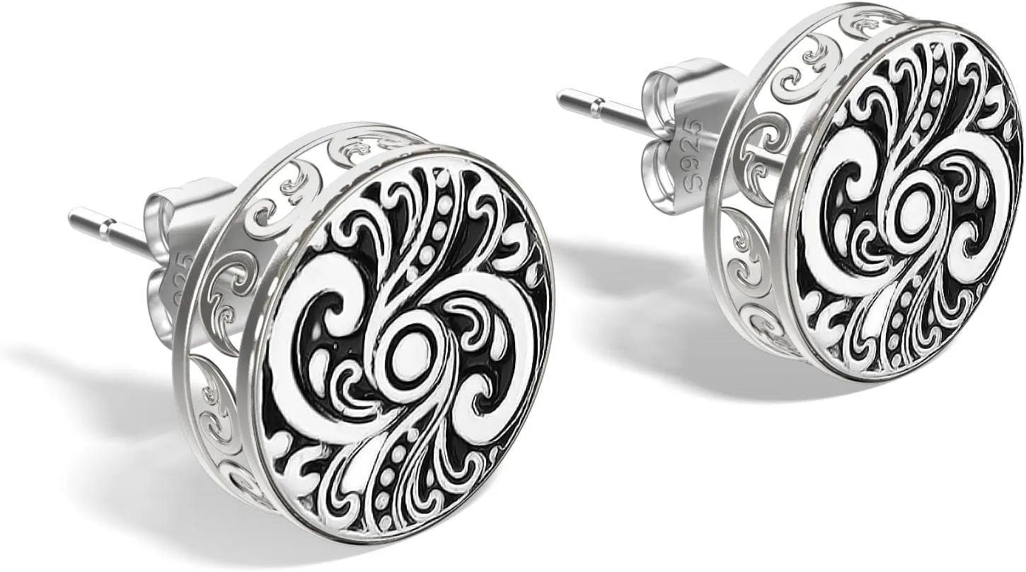 Amy & Annette Sterling Silver Stud Earrings for Women - Post Earrings for Women, 925 Sterling Silver Earrings