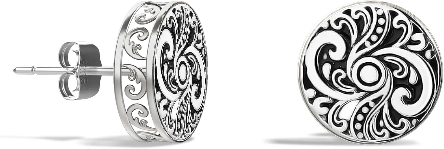 Amy & Annette Sterling Silver Stud Earrings for Women - Post Earrings for Women, 925 Sterling Silver Earrings