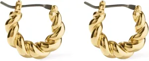 Ana Luisa Gold Earrings - Twisted Huggie Hoop Earrings for Women - 14K Gold Plated Braided Hoop Earring - Hypoallergenic, Water-Resistant, Tarnish-Free - Small, Mini, and Standard Size Available