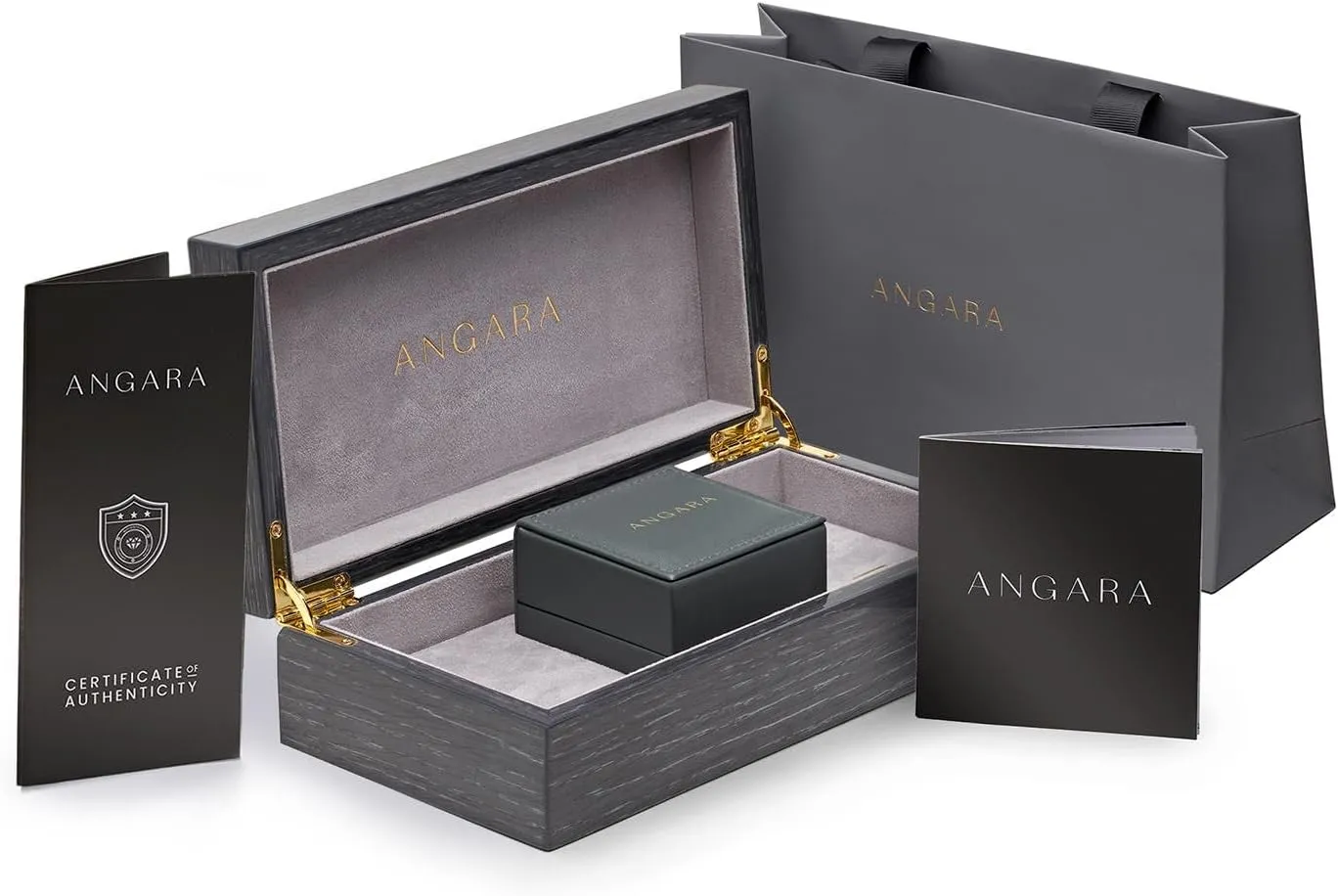 Angara Lab Grown Emerald-Cut Blue Sapphire Engagement Ring with Lab Diamond Halo in 14K Solid Gold/Platinum | Birthday, Anniversary, Wedding Jewelry Gift for Women
