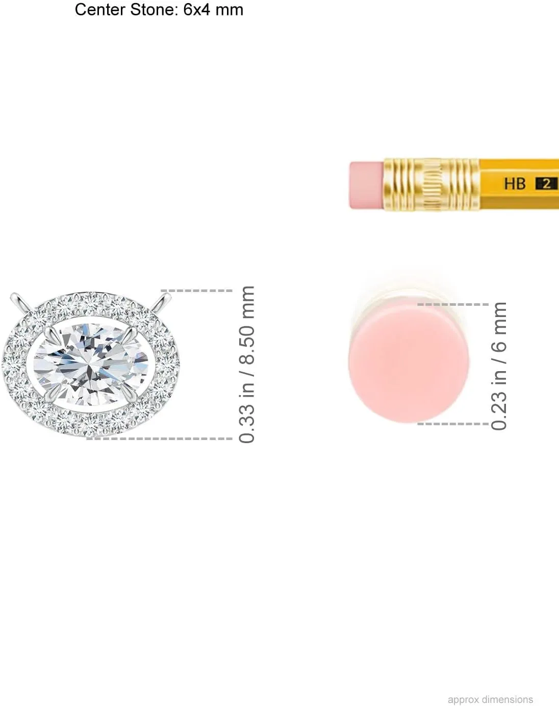 Angara Lab Grown Floating Oval Diamond Halo Pendant in 14K Solid Gold/Platinum | April Birthstone, Birthday, Engagement, Anniversary, Wedding Jewelry Gift for Women