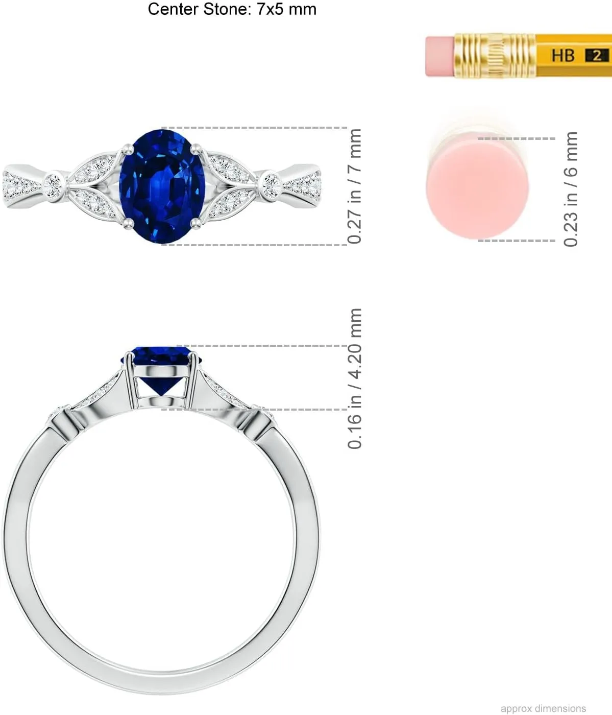 Angara Lab Grown Nature-Inspired Oval Blue Sapphire Engagement Ring with Leaf Motifs in 14K Solid Gold/Platinum | September Birthstone, Birthday, Anniversary, Wedding Jewelry Gift for Women