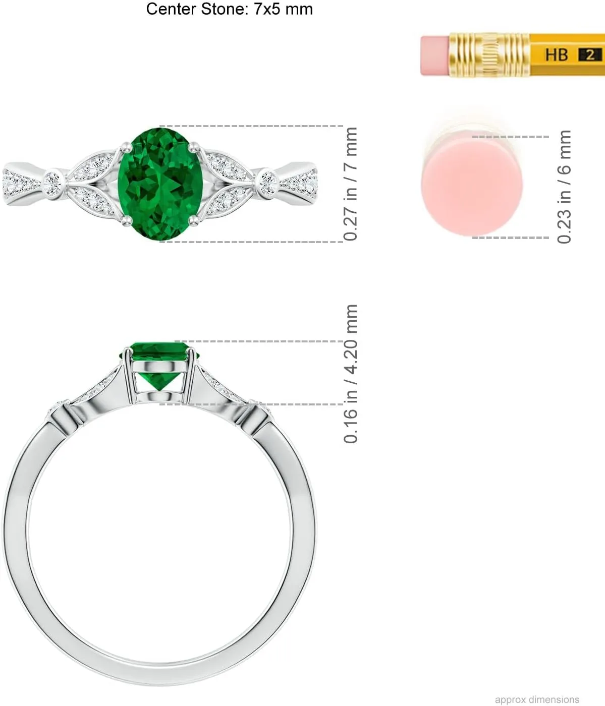 Angara Lab Grown Nature-Inspired Oval Emerald Engagement Ring with Leaf Motifs in 14K Solid Gold/Platinum | May Birthstone, Birthday, Anniversary, Wedding Jewelry Gift for Women