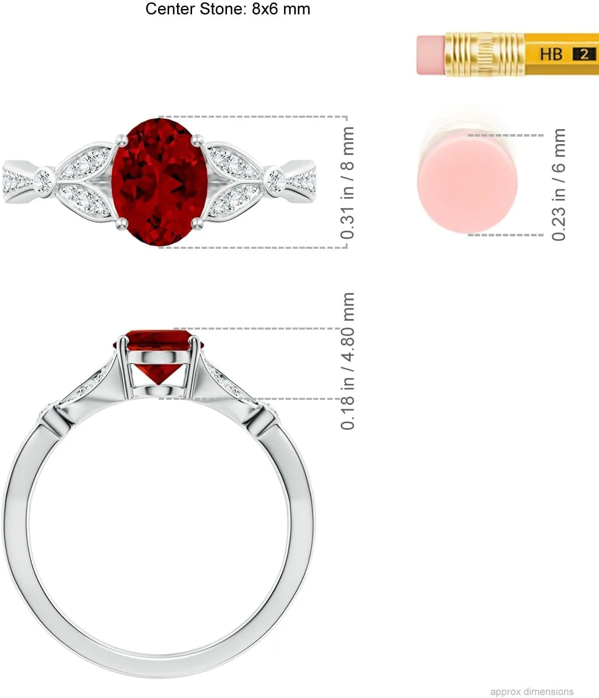 Angara Lab Grown Nature-Inspired Oval Ruby Engagement Ring with Leaf Motifs in 14K Solid Gold/Platinum | July Birthstone, Birthday, Anniversary, Wedding Jewelry Gift for Women