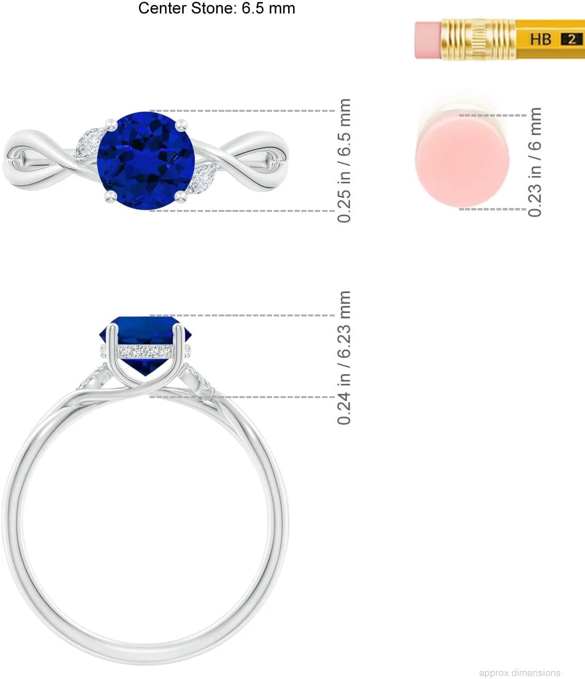 Angara Lab Grown Nature-Inspired Round Blue Sapphire Hidden Halo Engagement Ring in 14K Solid Gold/Platinum | Birthday, Anniversary, Wedding Jewelry Gift for Women