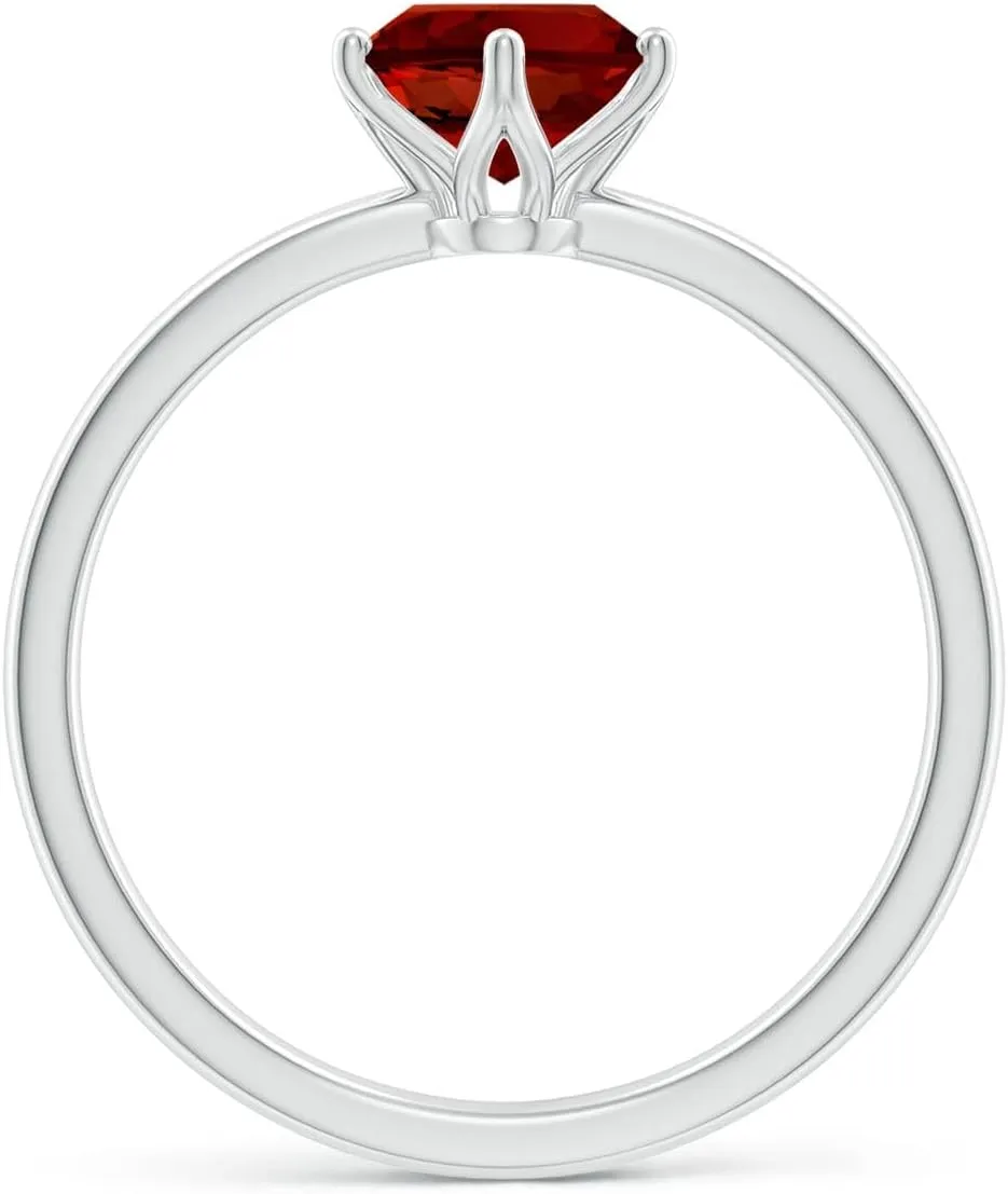 Angara Lab Grown Oval Ruby Solitaire Classic Engagement Ring in 14K Solid Gold/Platinum | July Birthstone, Birthday, Anniversary, Wedding Jewelry Gift for Women