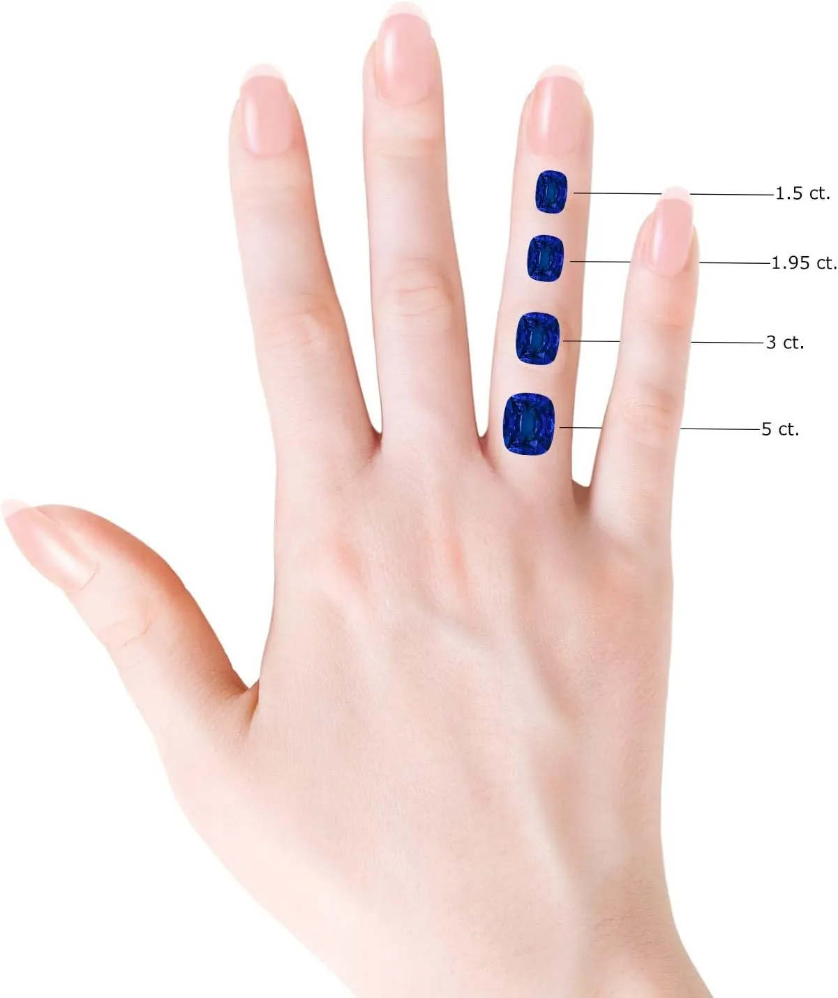 Angara Lab Grown Prong-Set Cushion Rectangular Blue Sapphire Solitaire Engagement Ring in 14K Solid Gold/Platinum | Birthday, Anniversary, Wedding Jewelry Gift for Women