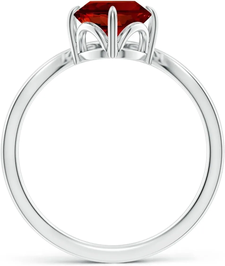 Angara Lab Grown Prong-Set Oval Ruby Chevron Engagement Ring in 14K Solid Gold/Platinum | July Birthstone, Birthday, Anniversary, Wedding Jewelry Gift for Women