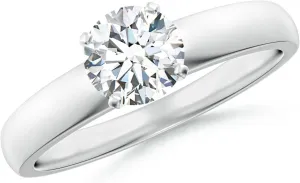 Angara Lab Grown Prong-Set Round Diamond Solitaire Engagement Ring in 14K Solid Gold/Platinum | April Birthstone, Birthday, Anniversary, Wedding Jewelry Gift for Women