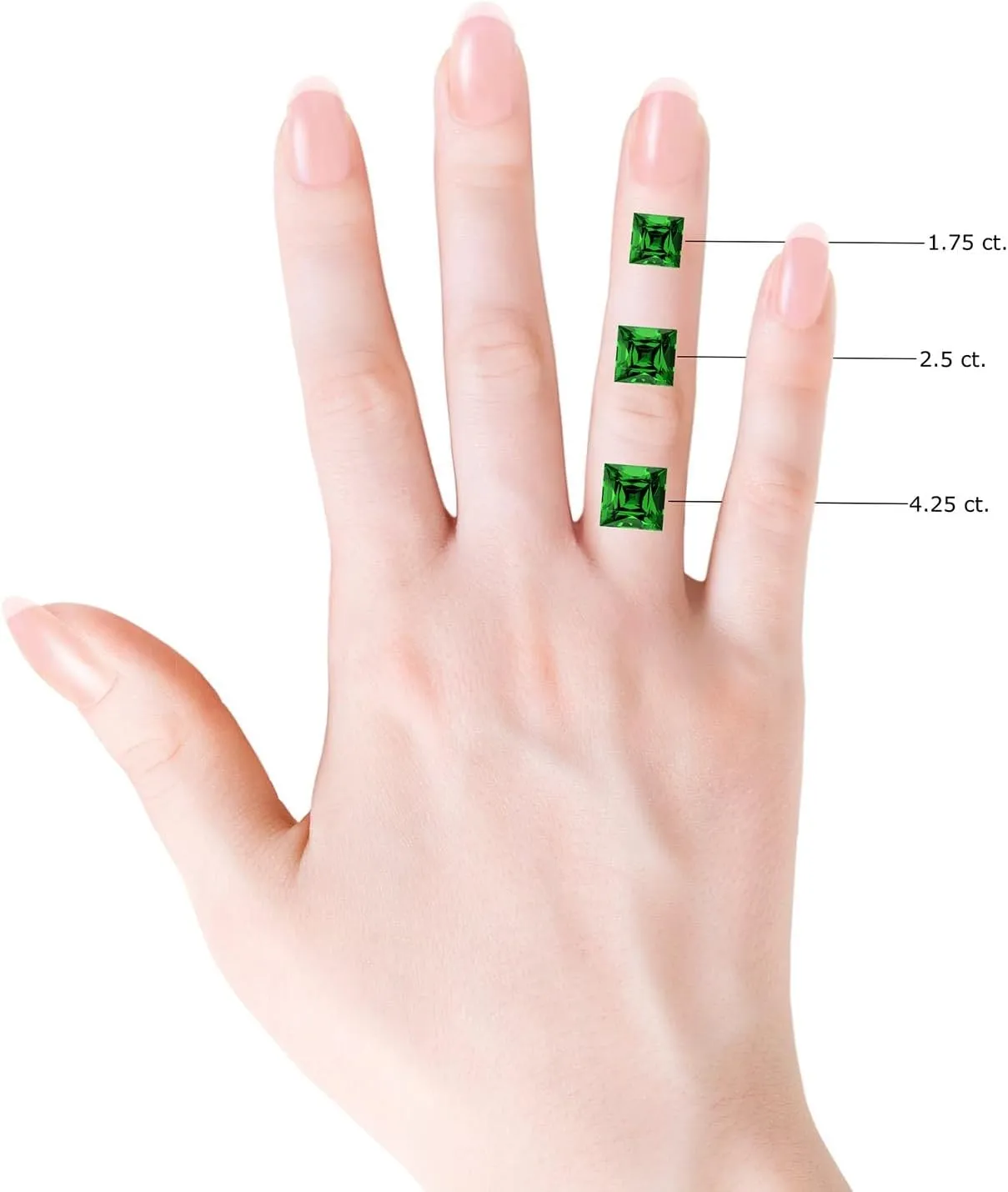 Angara Lab Grown Square Cut Emerald Solitaire Ring with Milgrain Detailing in Silver / 14K Solid Gold/Platinum | May Birthstone, Birthday, Engagement, Anniversary, Wedding Jewelry Gift for Women