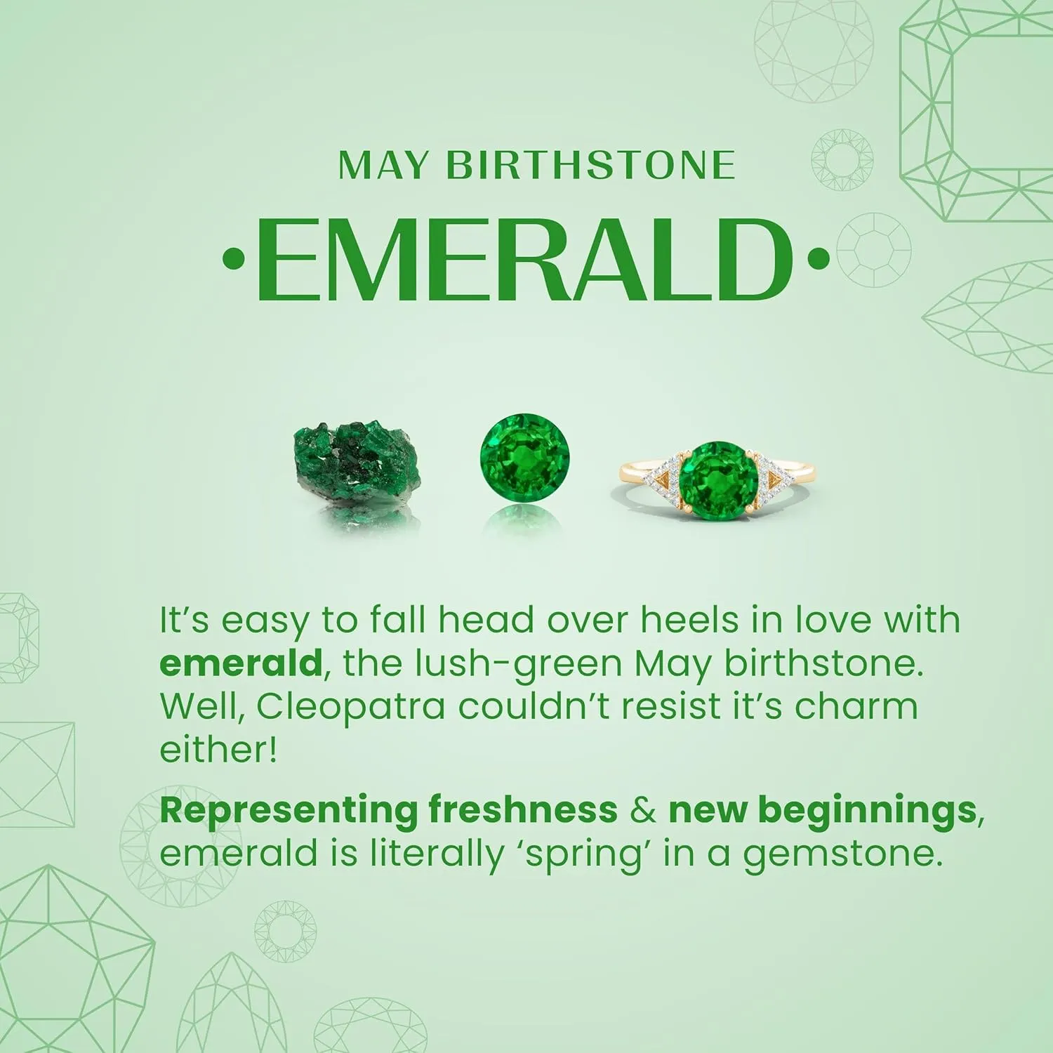Angara Lab Grown Tapered Shank Emerald Solitaire Ring with Diamond Accents in 14K Solid Gold/Platinum | May Birthstone, Birthday, Engagement, Anniversary, Wedding Jewelry Gift for Women