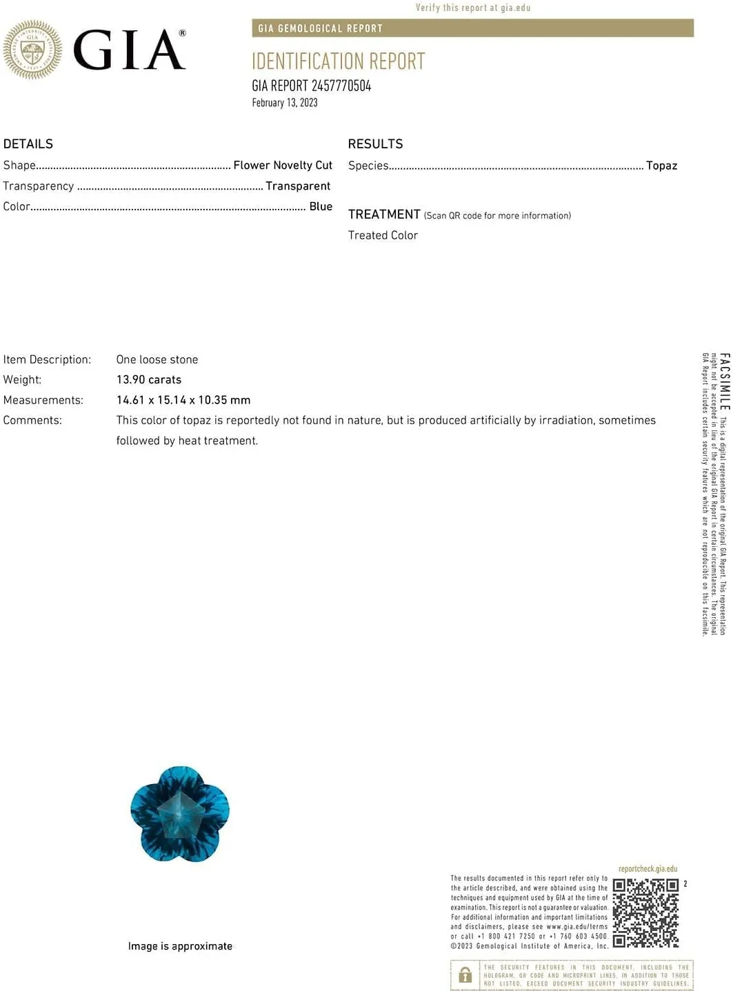 Angara Natural GIA Certified Five-Petal Flower 13.9 ct London Blue Topaz and Diamond Halo Ring in 14K Solid Gold/Platinum for Women | November Birthstone Jewelry for Women