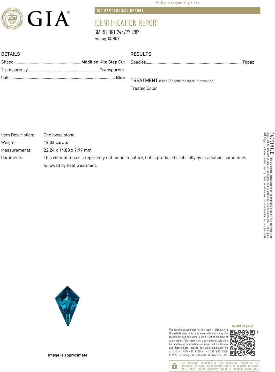 Angara Natural GIA Certified Kite-Shaped Step-Cut 12.33 ct London Blue Topaz Tassel Drop Pendant in 14K Solid Gold/Platinum for Women | November Birthstone Jewelry Gift for Women
