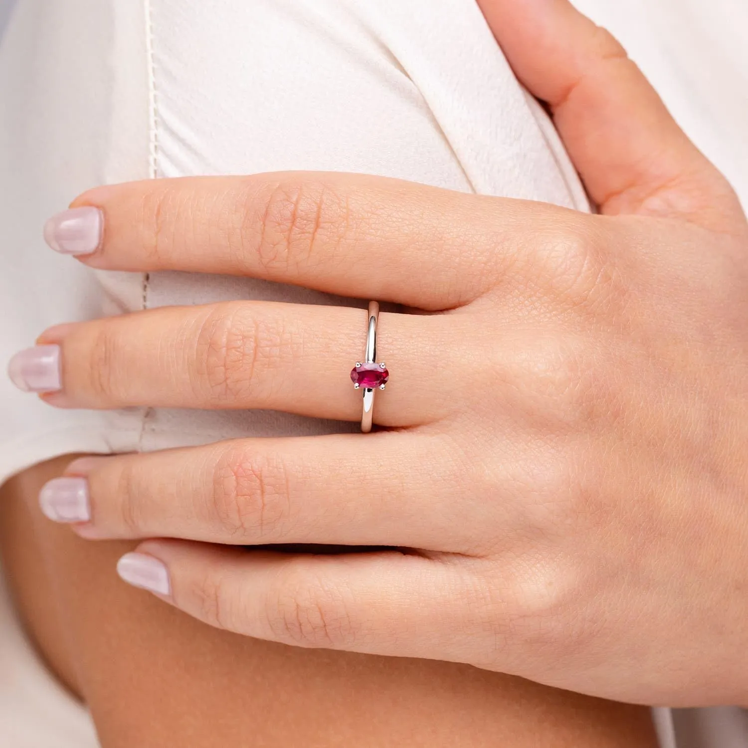 Angara Solitaire Natural Ruby Promise Ring for Women in Silver/14K Solid Gold | July Birthstone, Birthday, Engagement, Anniversary, Wedding Jewelry Gift for Women