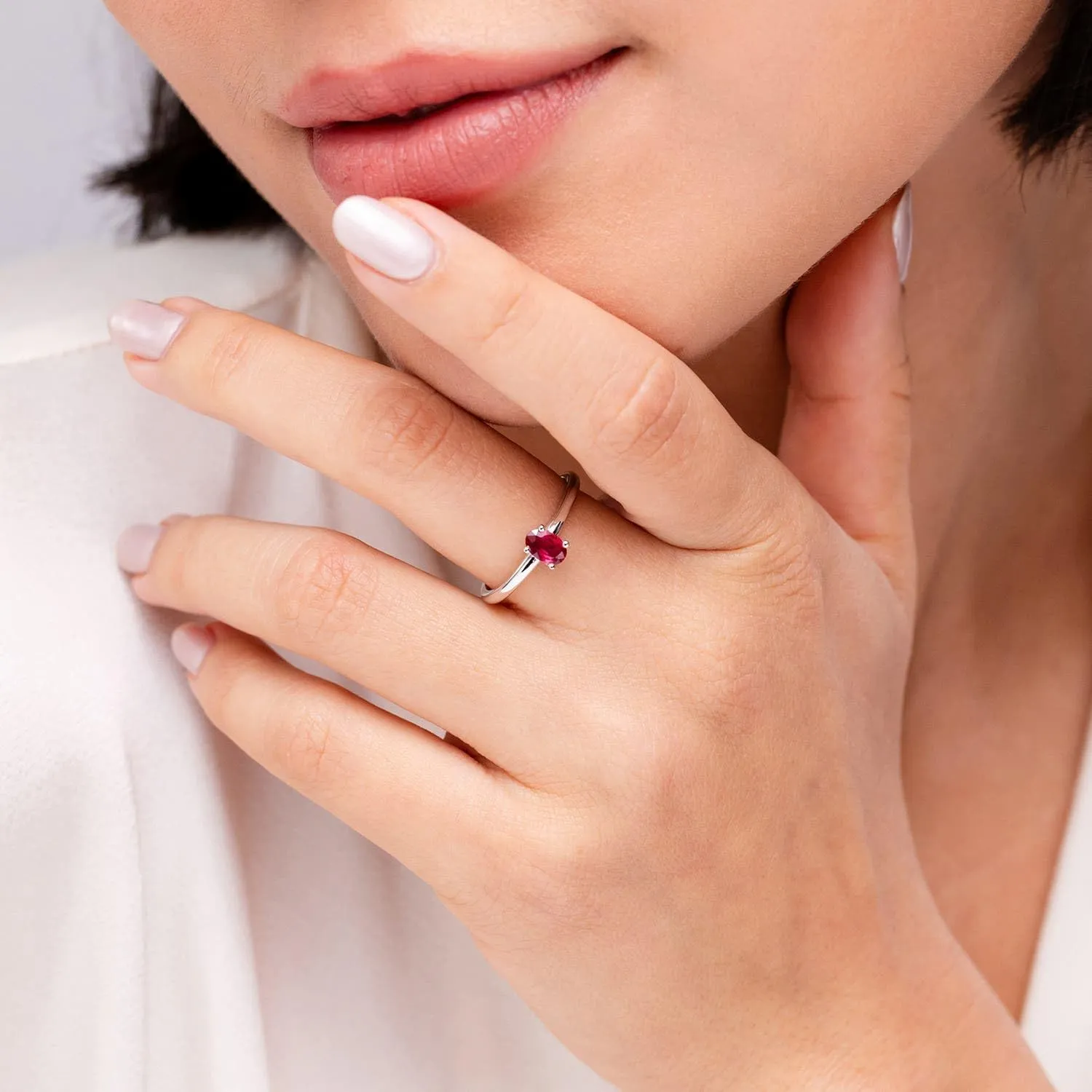 Angara Solitaire Natural Ruby Promise Ring for Women in Silver/14K Solid Gold | July Birthstone, Birthday, Engagement, Anniversary, Wedding Jewelry Gift for Women