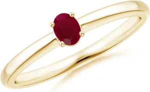 Angara Solitaire Natural Ruby Promise Ring for Women in Silver/14K Solid Gold | July Birthstone, Birthday, Engagement, Anniversary, Wedding Jewelry Gift for Women
