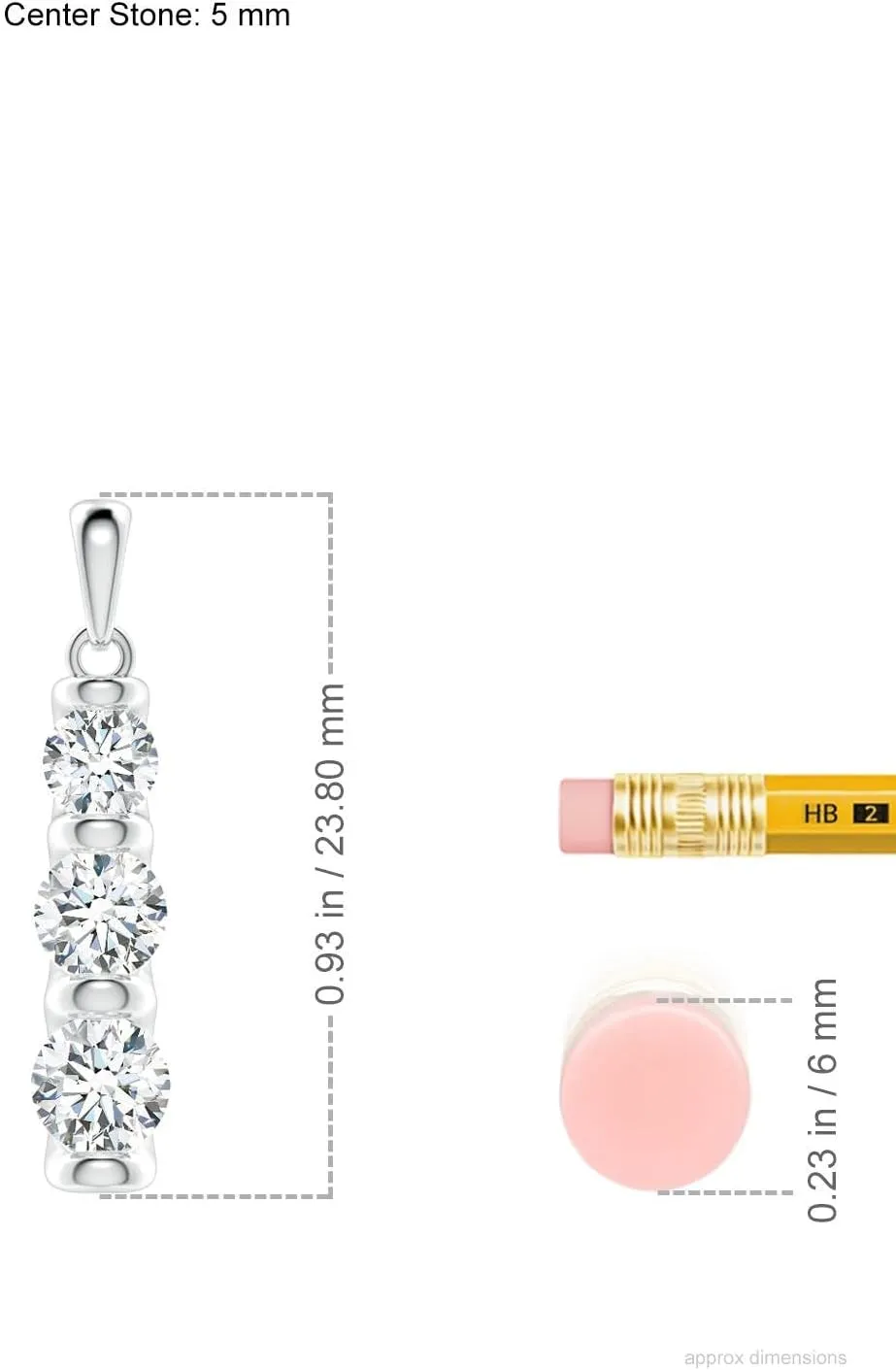 Angara Three Stone Round Lab Grown Diamond Journey Pendant in 14K Solid Gold/Platinum | April Birthstone, Birthday, Engagement, Anniversary, Wedding Jewelry Gift for Women