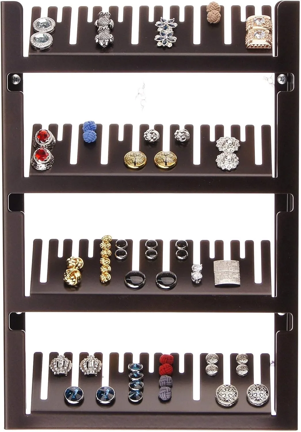 Angelynn's Wall Mounted Large Statement Ring Holder Display, Cufflink/Cuff Link Storage, Closet Jewelry Organizer, Jaymes Rubbed Bronze