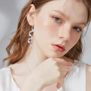 Anmpab Boho Spiral Earrings for Women Gold Silver Metal Wave Thread Twist Drop Dangle Earrings Statement Jewelry