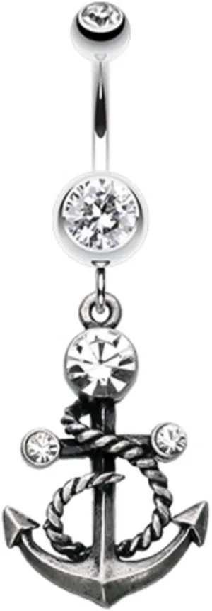 Antique Finish Classy Anchor WildKlass Belly Button Ring