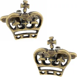 Antique Gold Crown Cufflinks