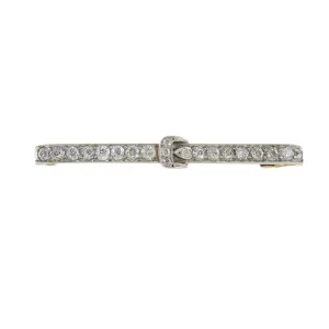 Antique Victorian Era 18KT Yellow Gold/Platinum Diamond Lapel Stick Pin