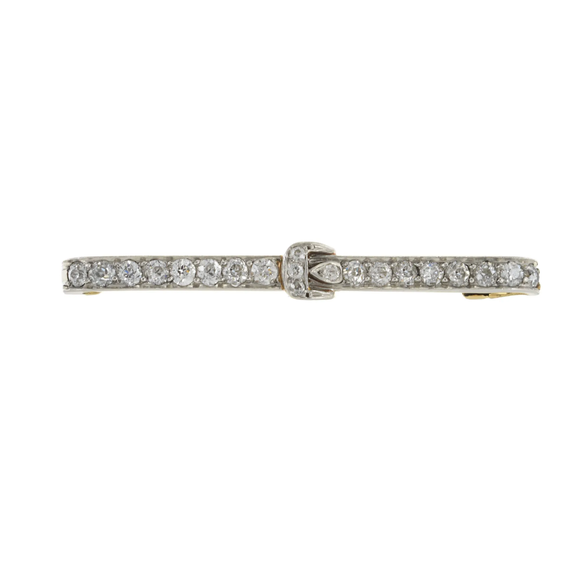 Antique Victorian Era 18KT Yellow Gold/Platinum Diamond Lapel Stick Pin