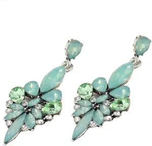 Antique Vintage Retro Style Sea Foam Mint Green Tiffan Aqua Blue Opal Marquis Pear Rhinestone Bridal Bridesmaid Wedding Prom Earrings