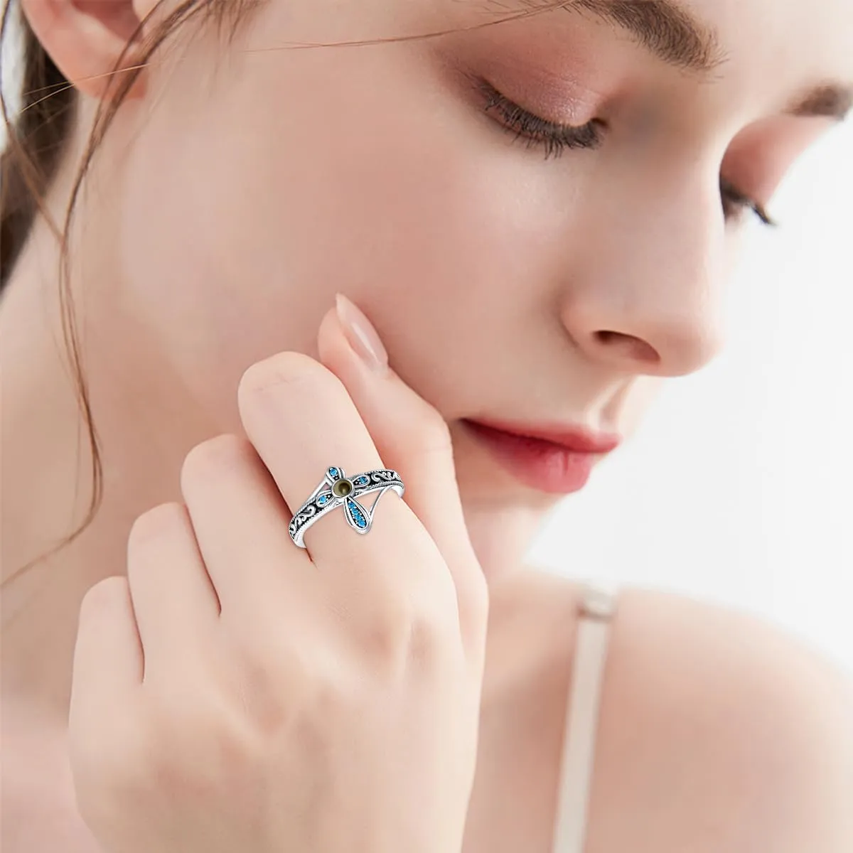 AOBOCO Cross Ring with Mustard Seed 925 Sterling Silver With God All Things Are Possible Band Rings, Size 4-13