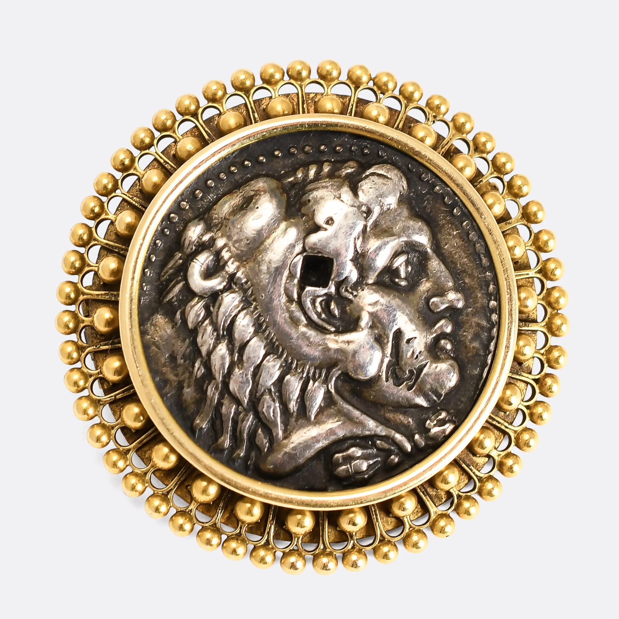 Archaeological Revival "Alexander the Great" Coin Brooch