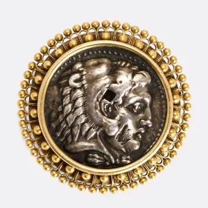 Archaeological Revival "Alexander the Great" Coin Brooch
