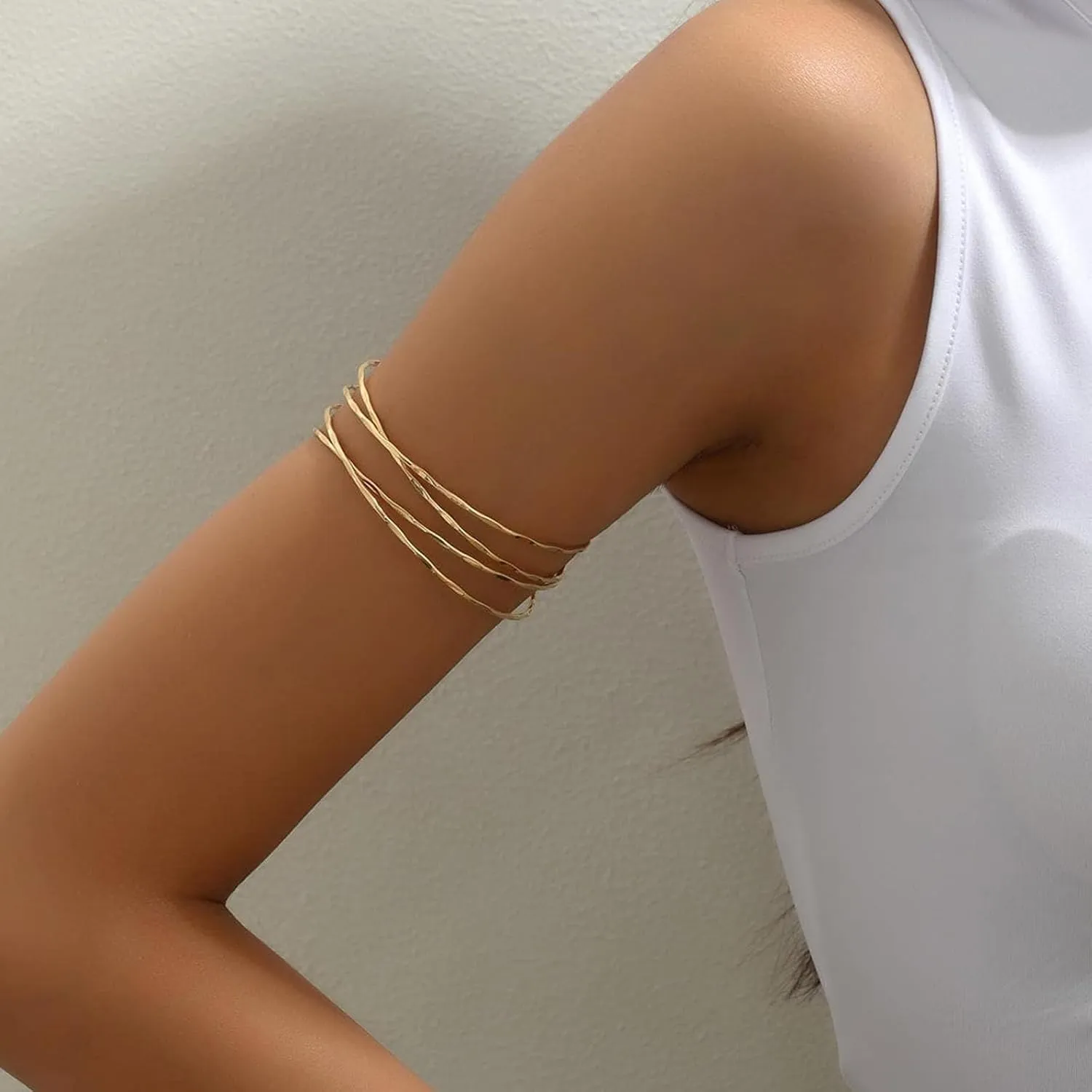 Arm Cuff Gold Upper Arm Jewelry for Women Chunky Cuff Bangle Bracelets Armband Jewelry Summer Dresses Outfits Accessories