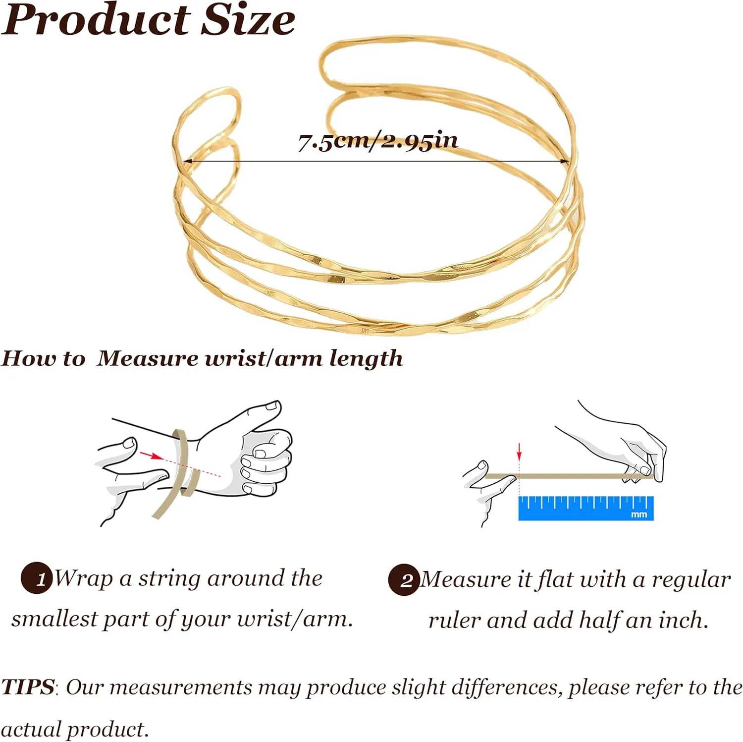 Arm Cuff Gold Upper Arm Jewelry for Women Chunky Cuff Bangle Bracelets Armband Jewelry Summer Dresses Outfits Accessories